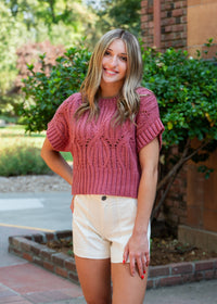 Short Sleeve Knitted Sweater