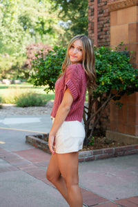Short Sleeve Knitted Sweater