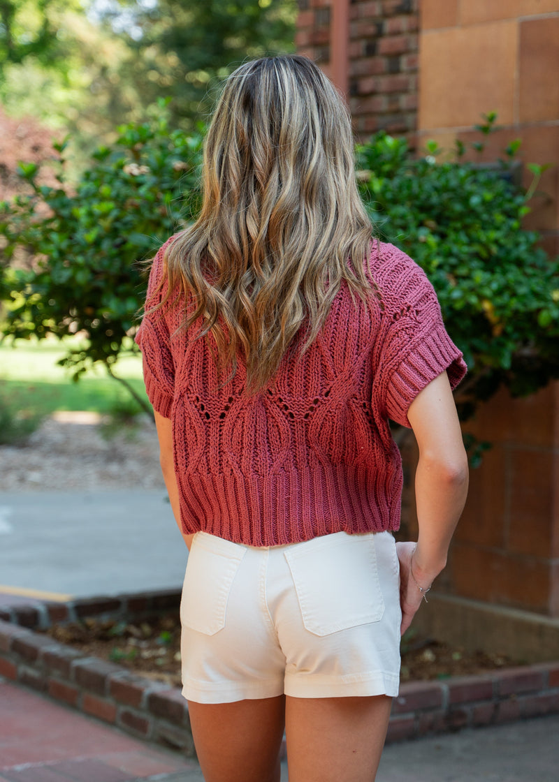 Short Sleeve Knitted Sweater