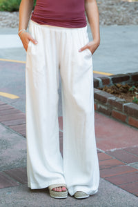 Elastic Smock Waisted Boomerang Pant