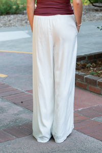 Elastic Smock Waisted Boomerang Pant