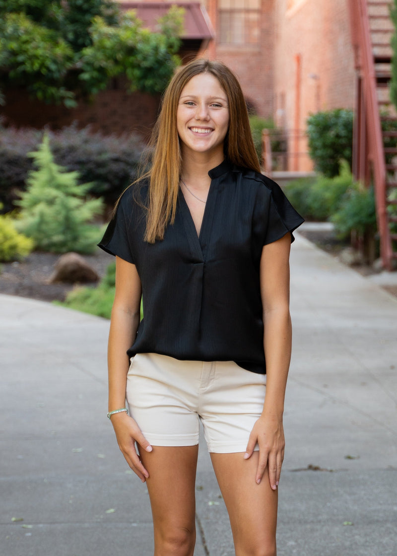 Celeste Crinkle Drop Shoulder Blouse