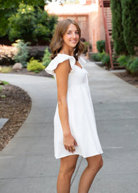 Cotton Gauze Dress W/ Ruched Chest