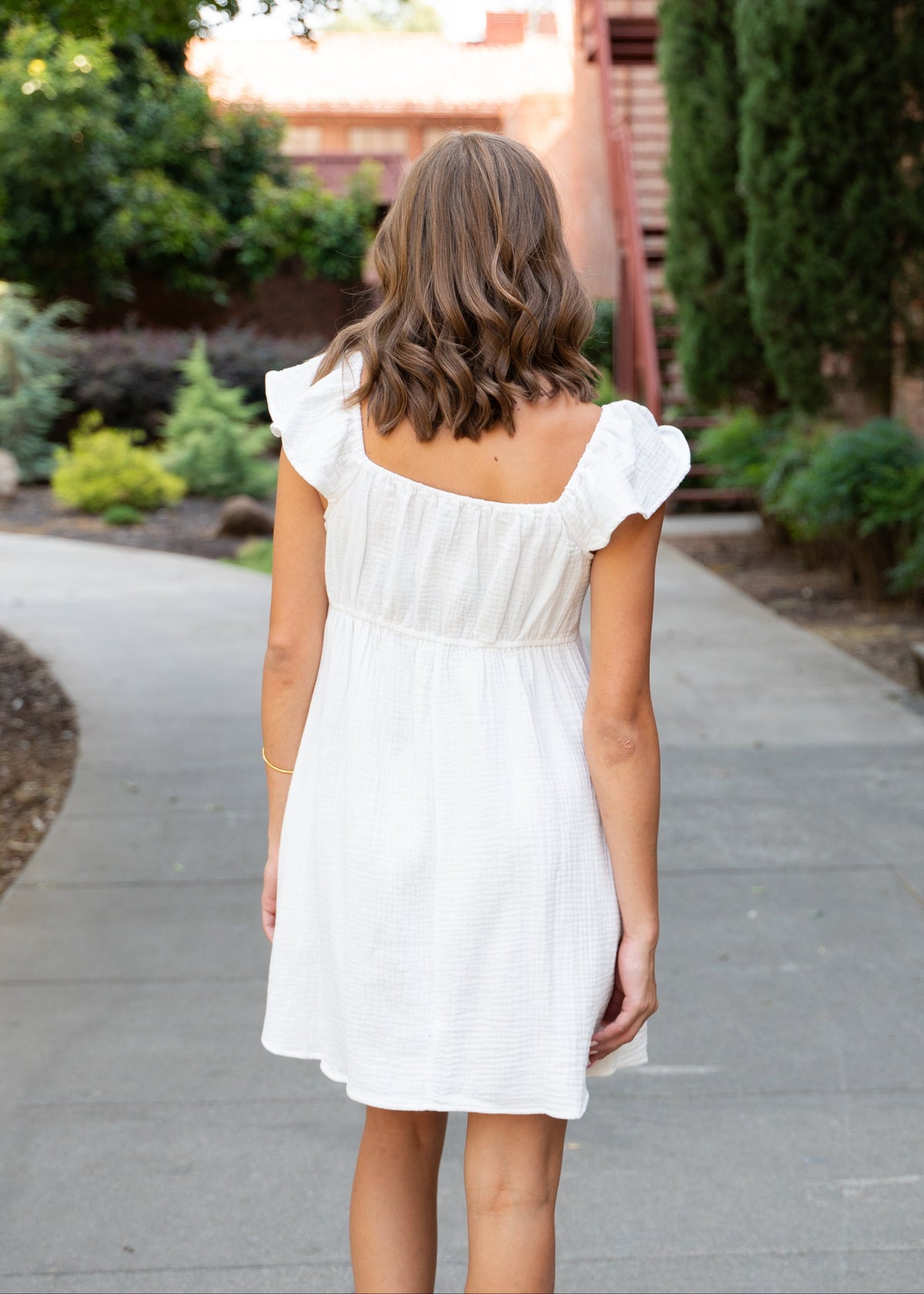 Cotton Gauze Dress w/ Ruched Chest Olive / Small Cotton Gauze Dress w/ Ruched Chest Olive / Small