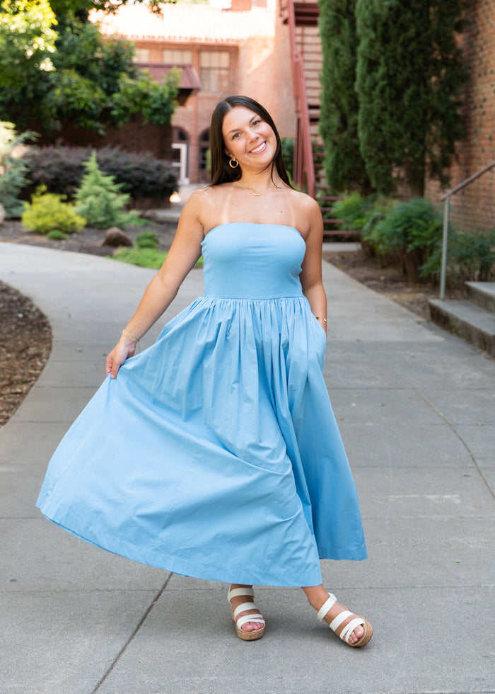 Keep It Simple Strapless Tube Top Maxi Dress