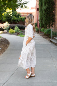 The Rosewood Flutter Sleeve Midi Dress