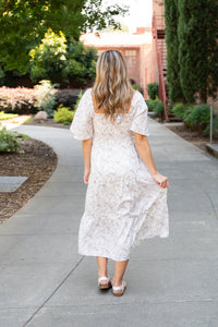 The Rosewood Flutter Sleeve Midi Dress