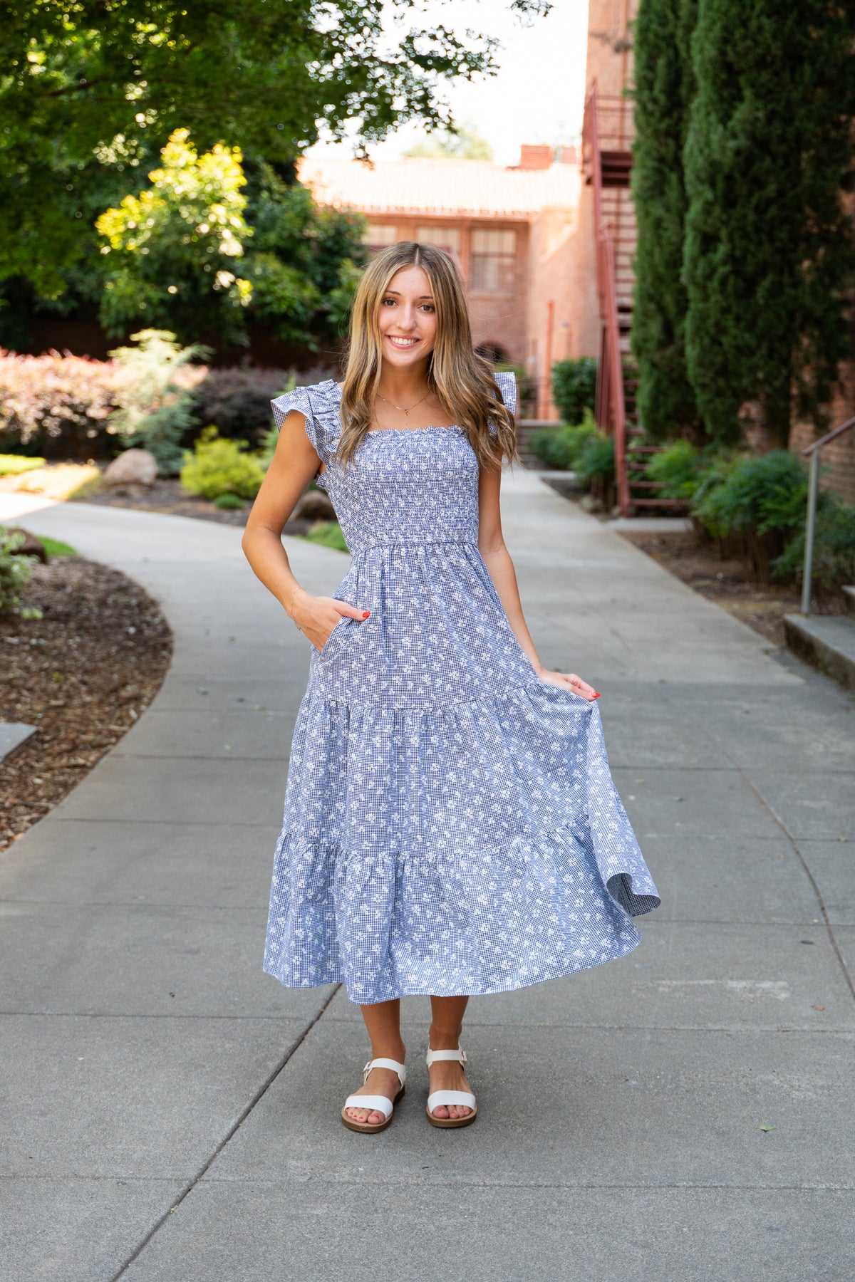 Petal Picnic Midi Dress Black/White / Small Petal Picnic Midi Dress Black/White / Small