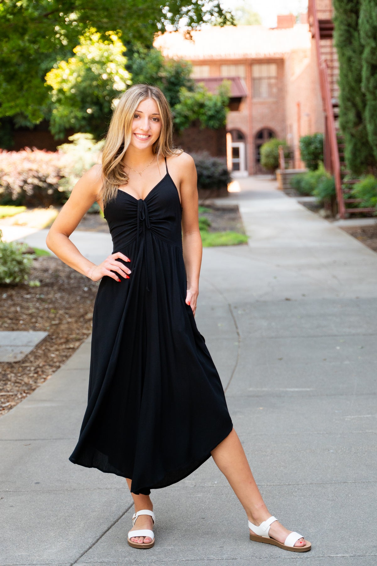 Front Ruched Woven Round Hem Jumper