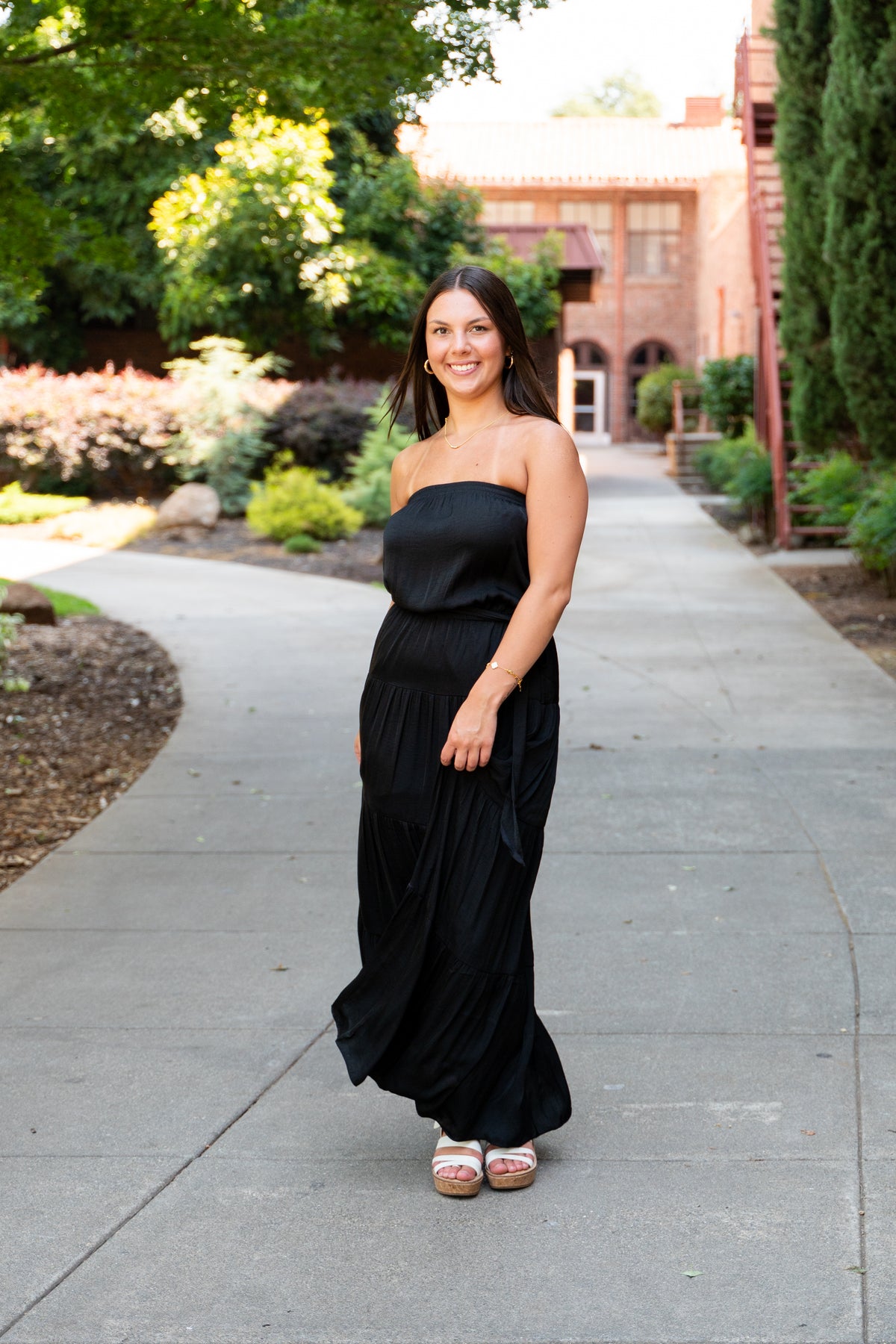 Tiered Tube Maxi Dress W/ Waist Tie