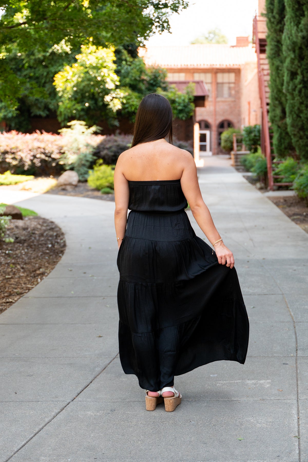 Tiered Tube Maxi Dress W/ Waist Tie