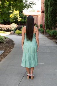 Pistachio Creme Button Down Midi Dress