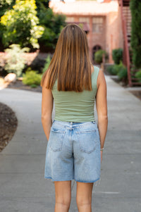 Kaylee High Rise Loose Straight Long Shorts