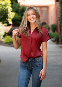 Celeste Crinkle Drop Shoulder Blouse