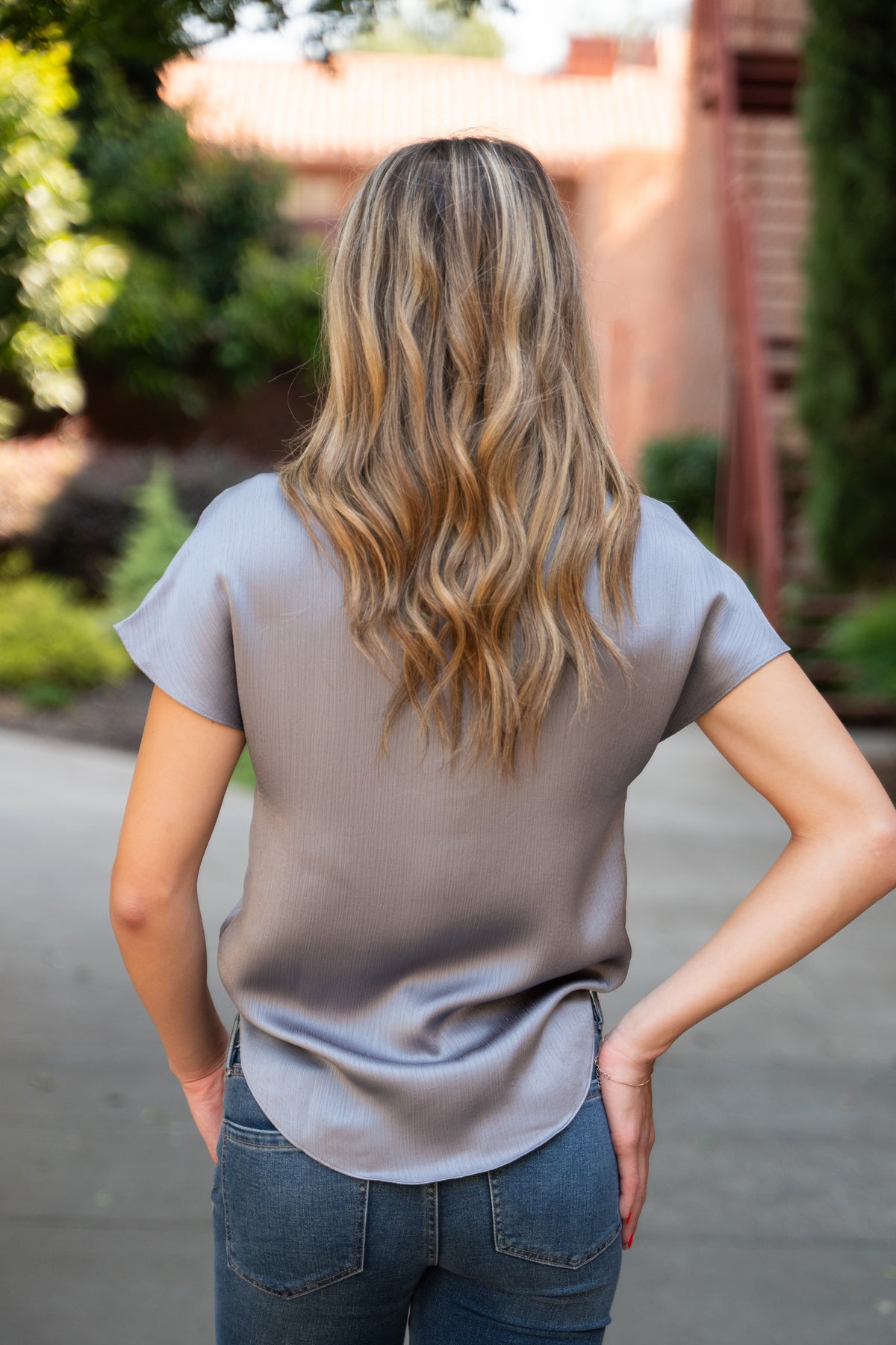 Celeste Crinkle Drop Shoulder Blouse