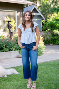 Saige Wide Leg Crop Jean : La Jolla Edition