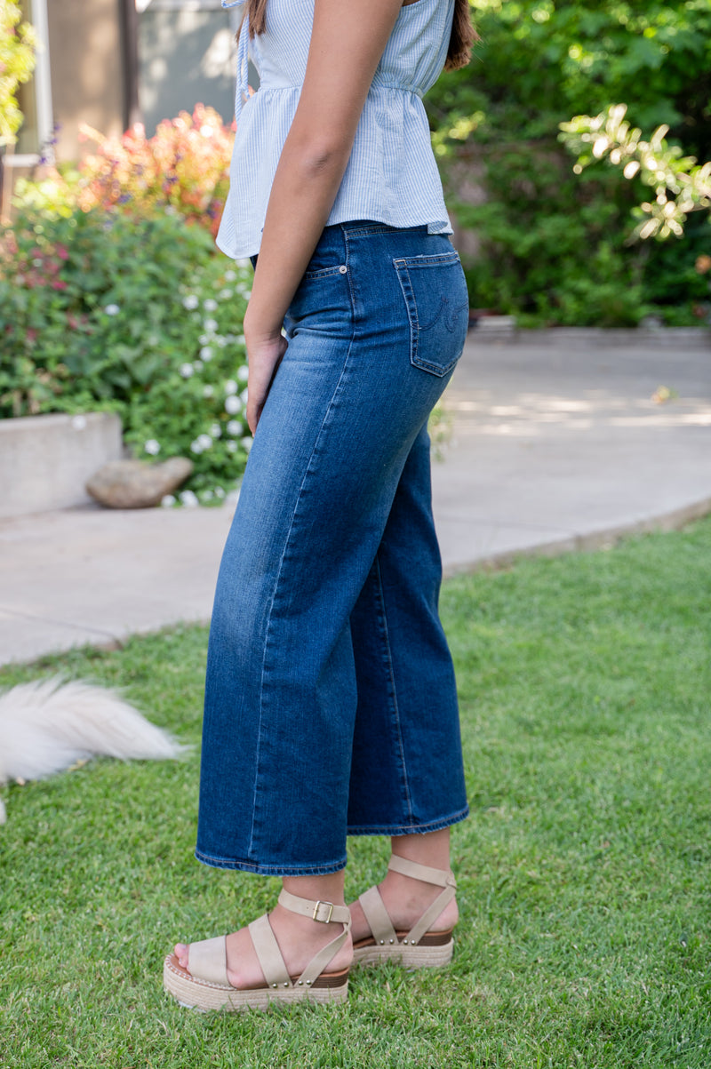 Saige Wide Leg Crop Jean : La Jolla Edition