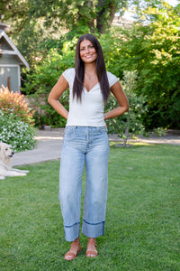 Ryder High Rise Cuffed Straight Jean