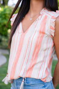 Creamsicle Dreams Flutter Sleeve Woven Blouse