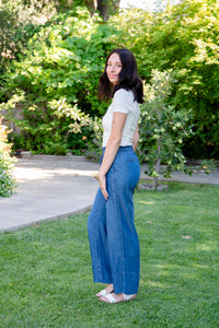 Lounge Tie Waist Wide Leg Ankle Pant