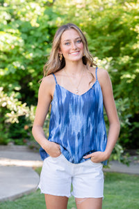 Watercolor V-Neck Woven Cami