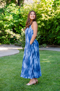 Indigo Drift Maxi Dress