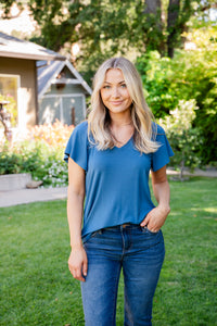 Flutter Sleeve V-Neck Knit Top