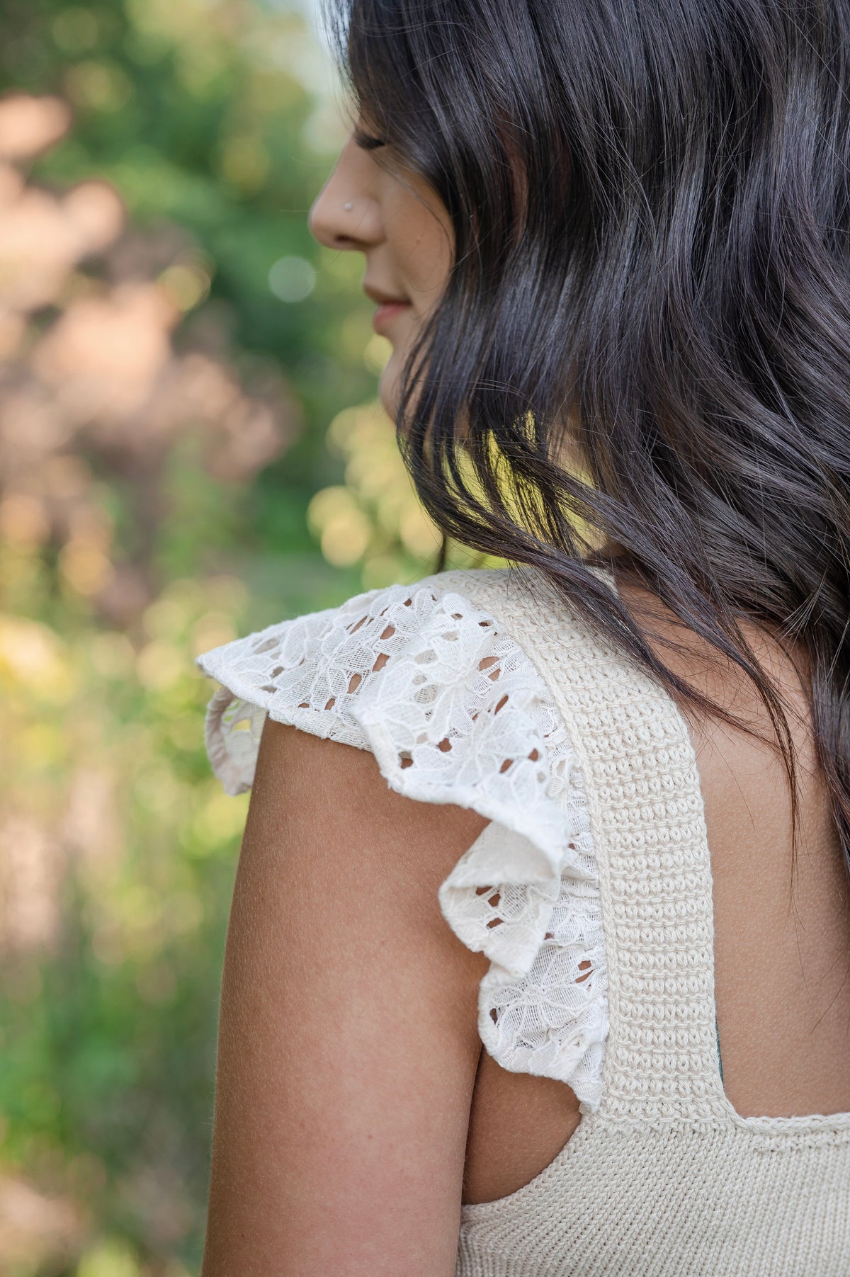 Knit and Lace Tank Top
