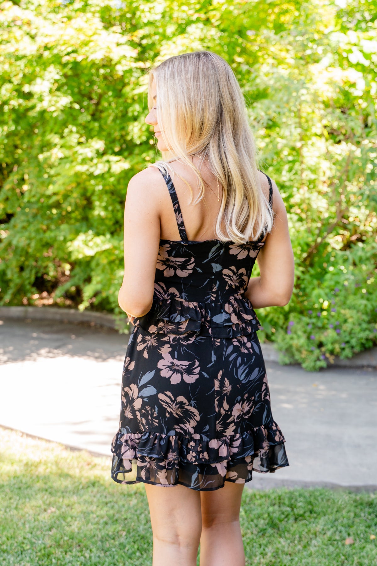 Midnight Blossom Mini Dress