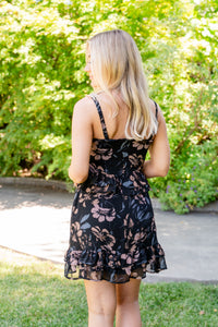 Midnight Blossom Mini Dress