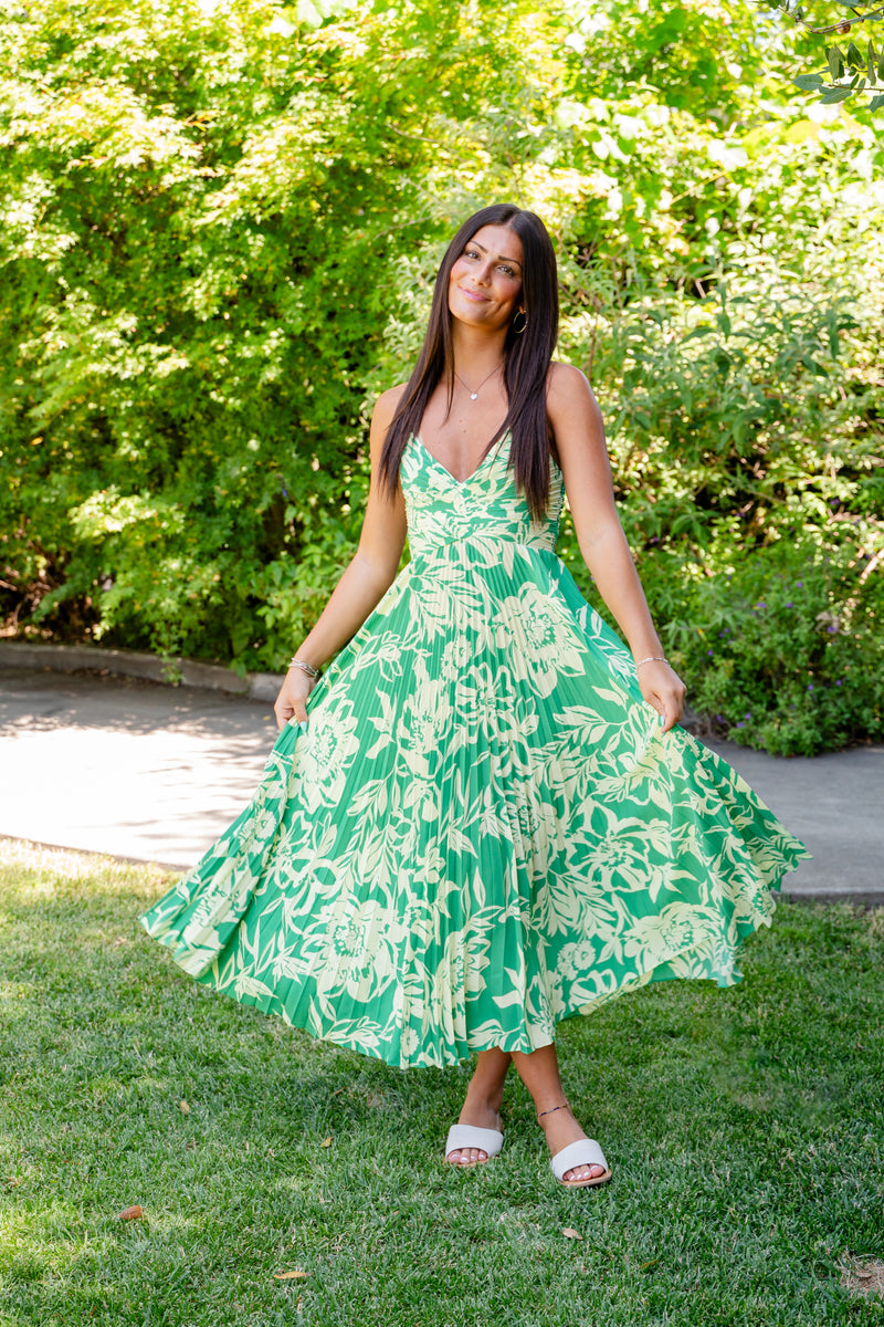 Blythe's Beautiful Pleated Midi Dress