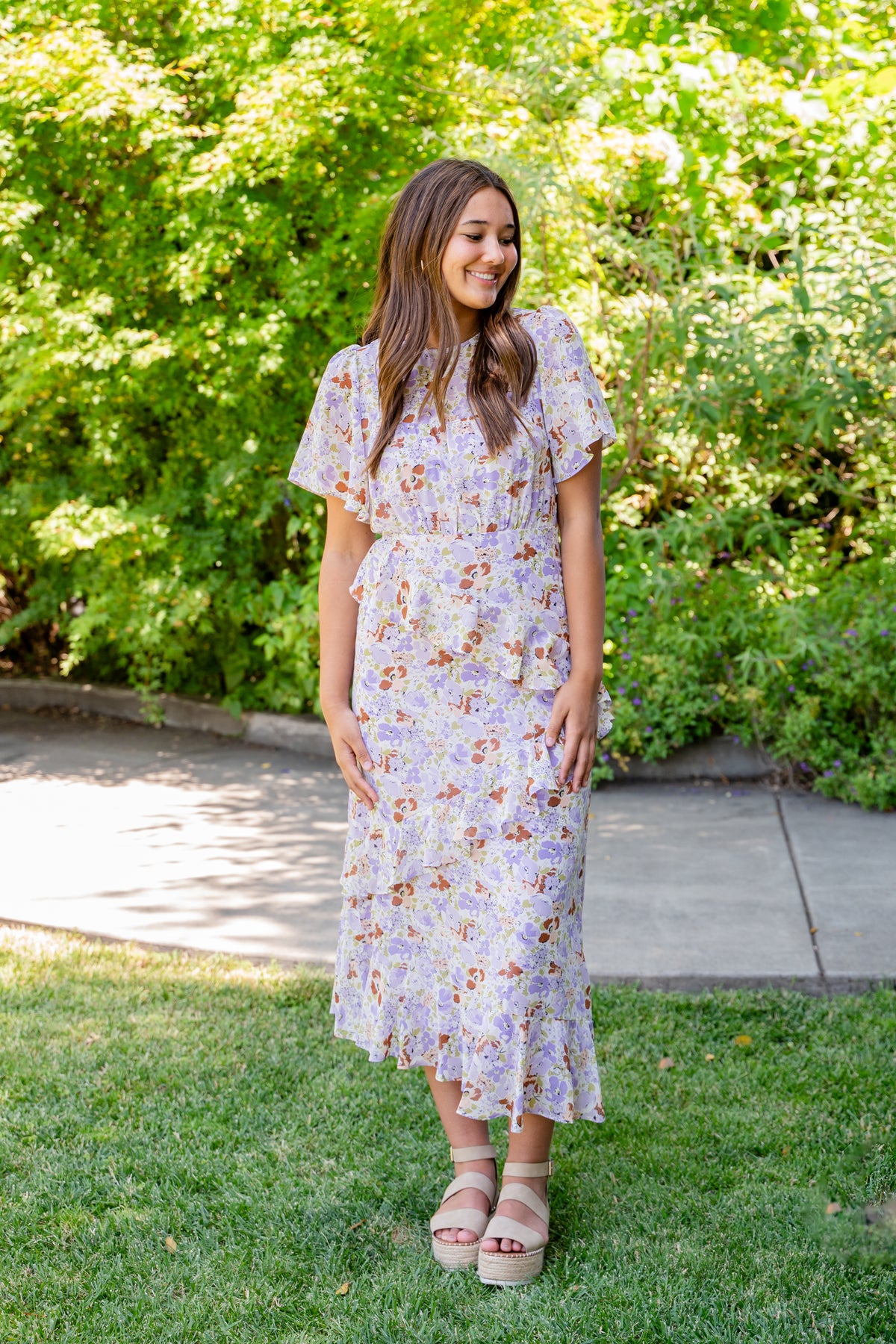 floral ruffle tiered maxi dress Soiree Perfection Light Blue Floral Ruffled Tiered Maxi Dress