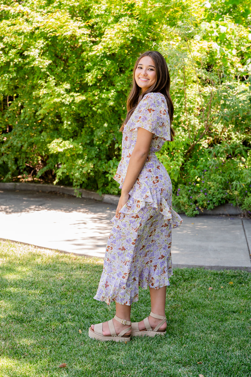 Ruffle Sweet Floral Tiered Maxi Dress