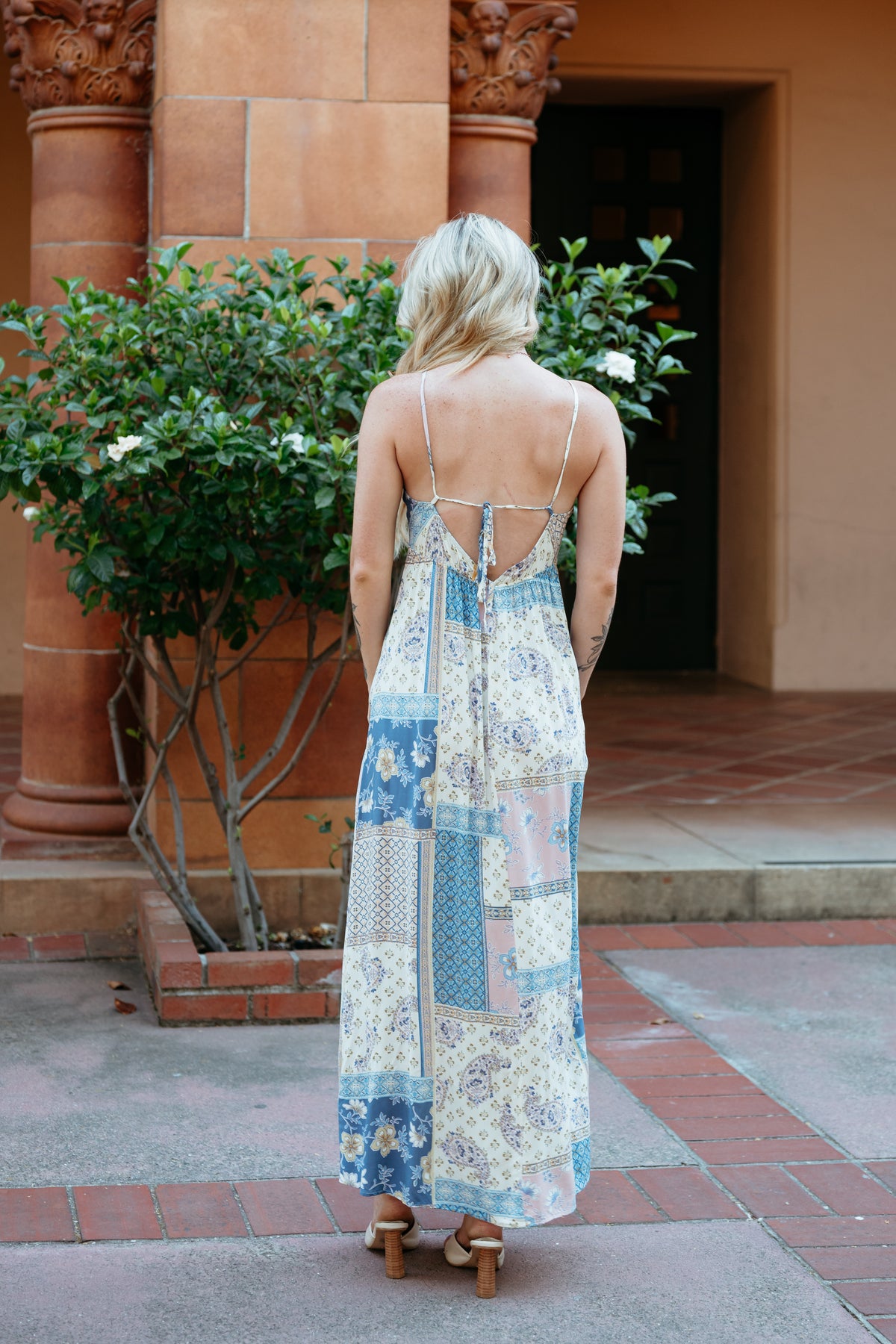 CLEARANCE - Spaghetti Strap Tie Back Maxi W/ Front Slits CLEARANCE - Spaghetti Strap Tie Back Maxi W/ Front Slits