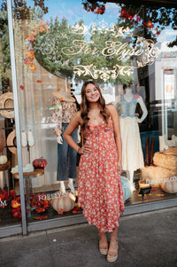 Ember Petals Midi Dress