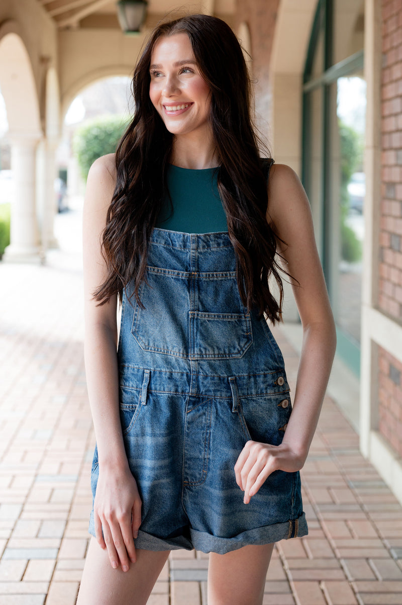 Women's Free People Denim Shortalls, Size Small - Blue Women's Free People Denim Shortalls, Size Small - Blue