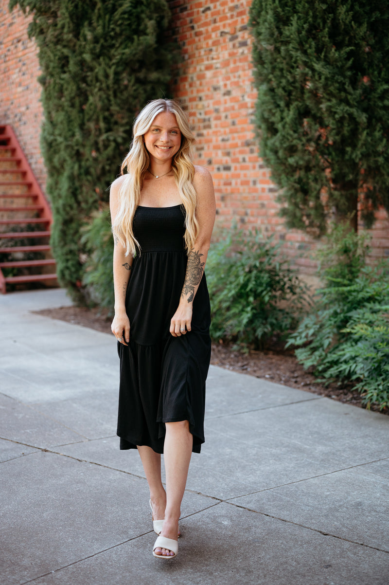 Florence's Smocked Top Tiered Maxi Dress