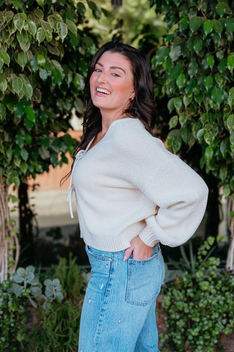 Sweet Tied Knit Sweater