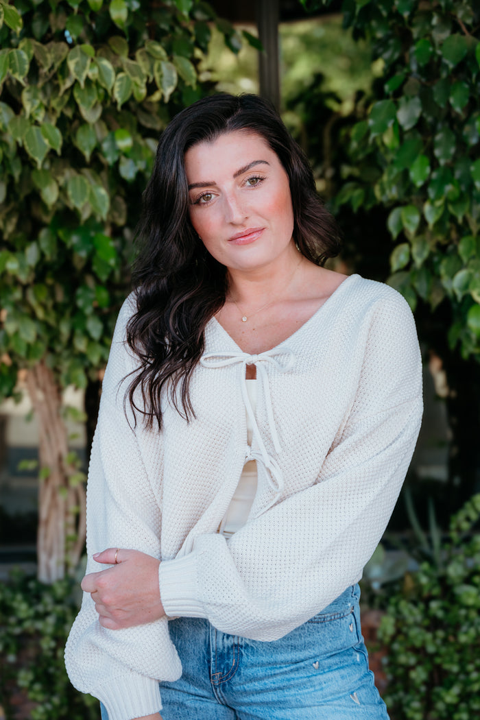 Sweet Tied Knit Sweater