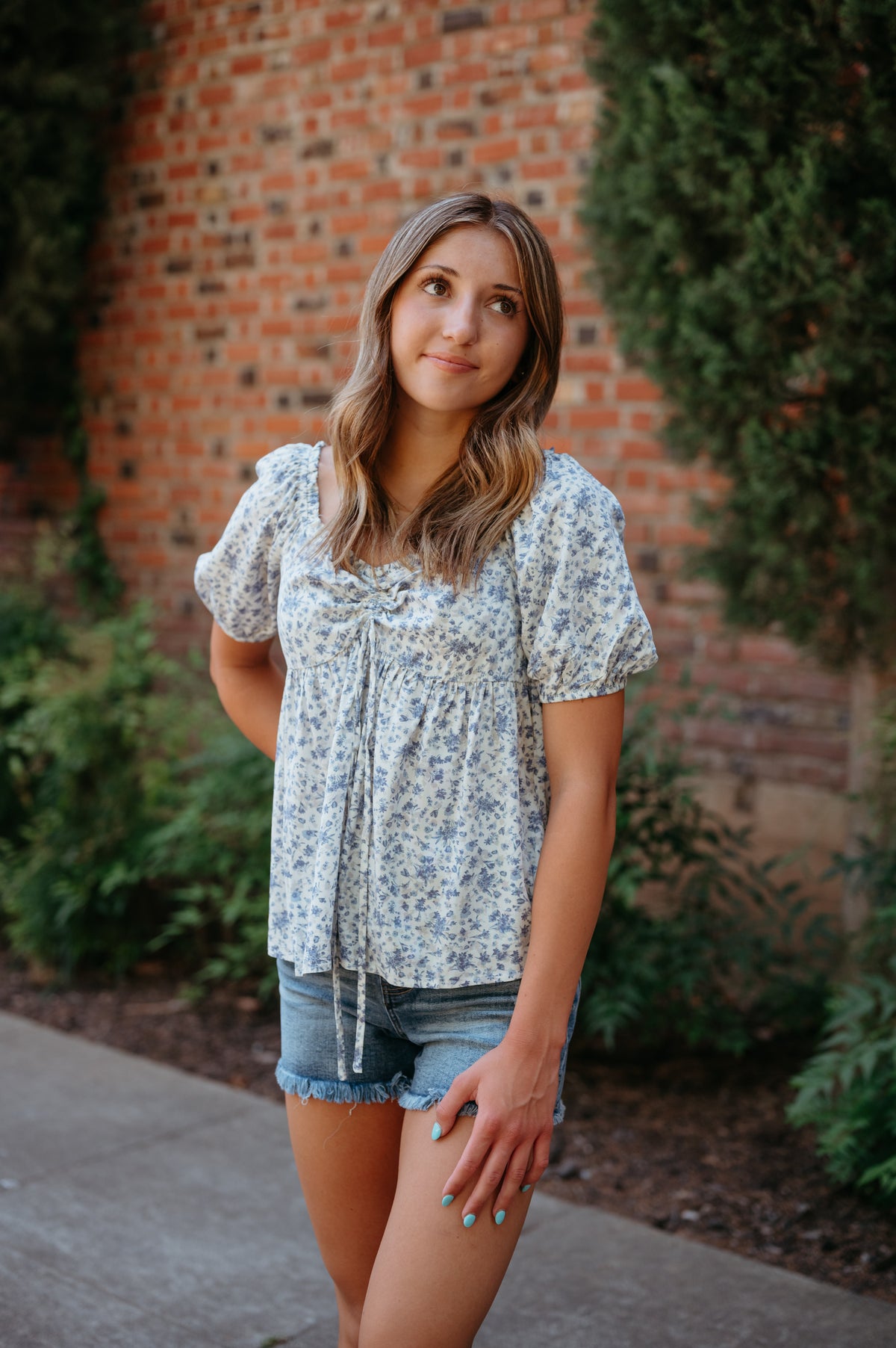 Flowy Blouse W/ Chest Ruching