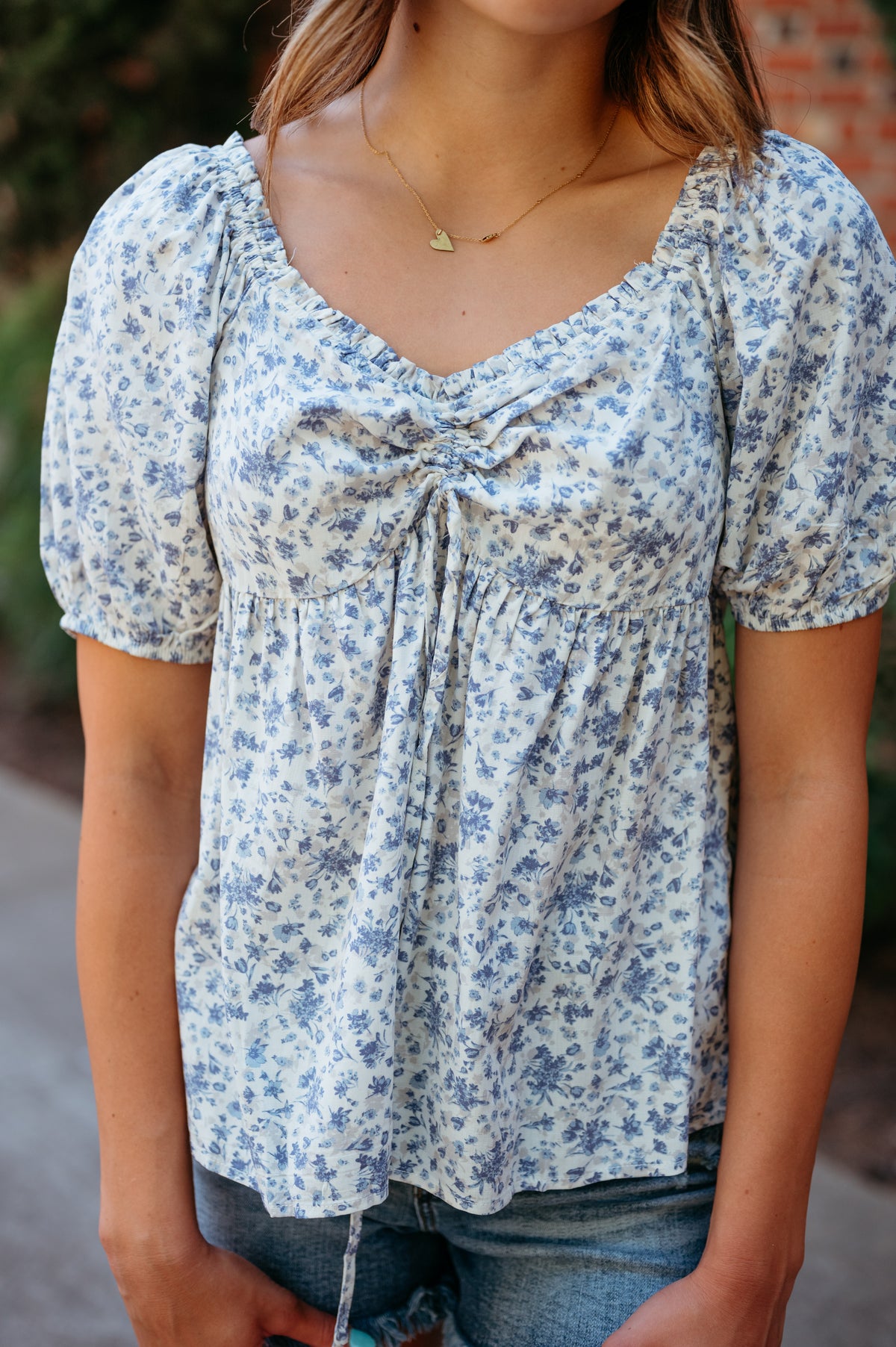 Flowy Blouse W/ Chest Ruching