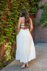 Golden Hour Strapless Tiered Maxi Dress