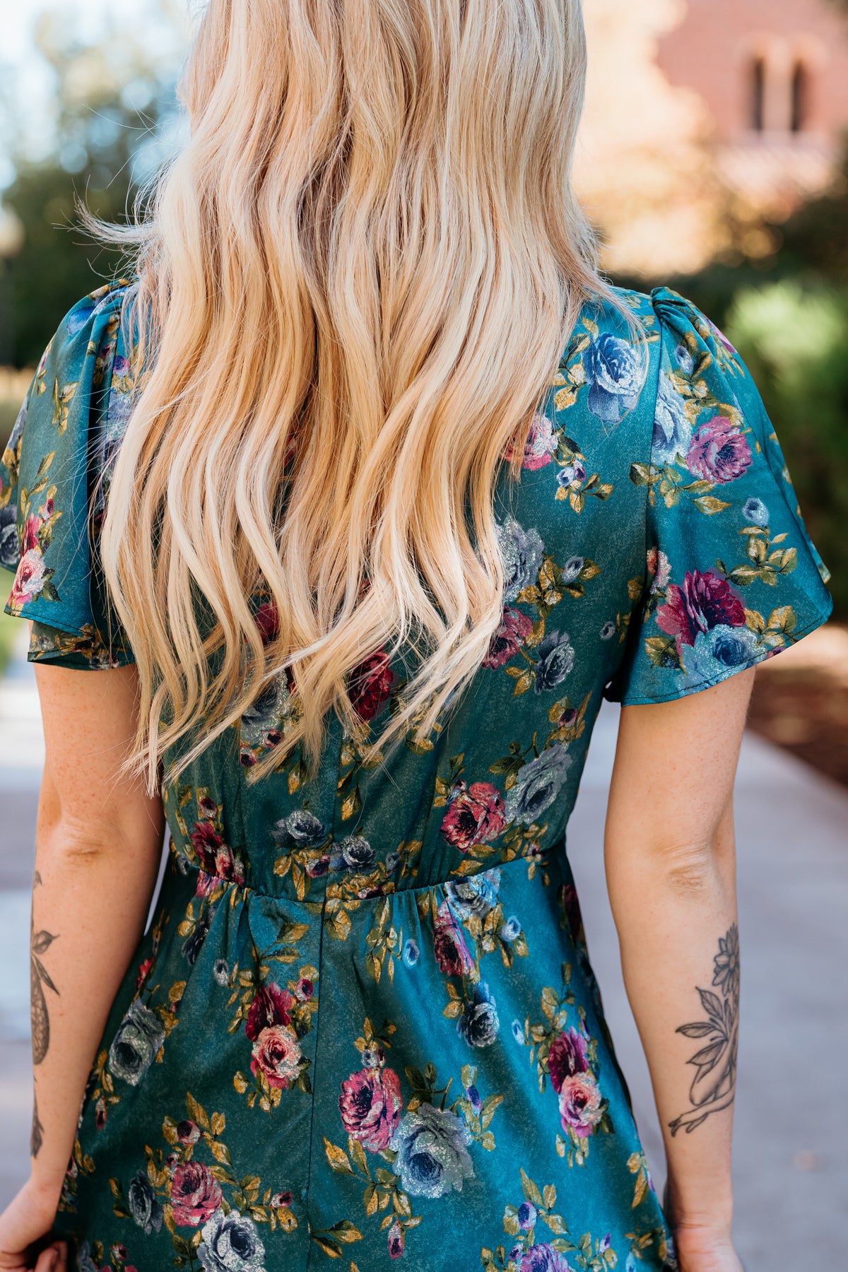 Floral Cap Sleeve Maxi Dress With Slit For Elyse Floral Cap Sleeve Maxi Dress With Slit For Elyse