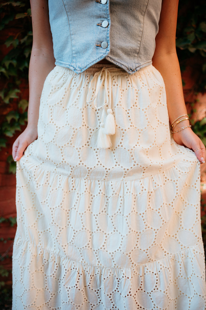 Cowboy Songs Eyelet Maxi Skirt