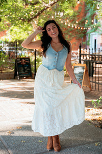 Cowboy Songs Eyelet Maxi Skirt