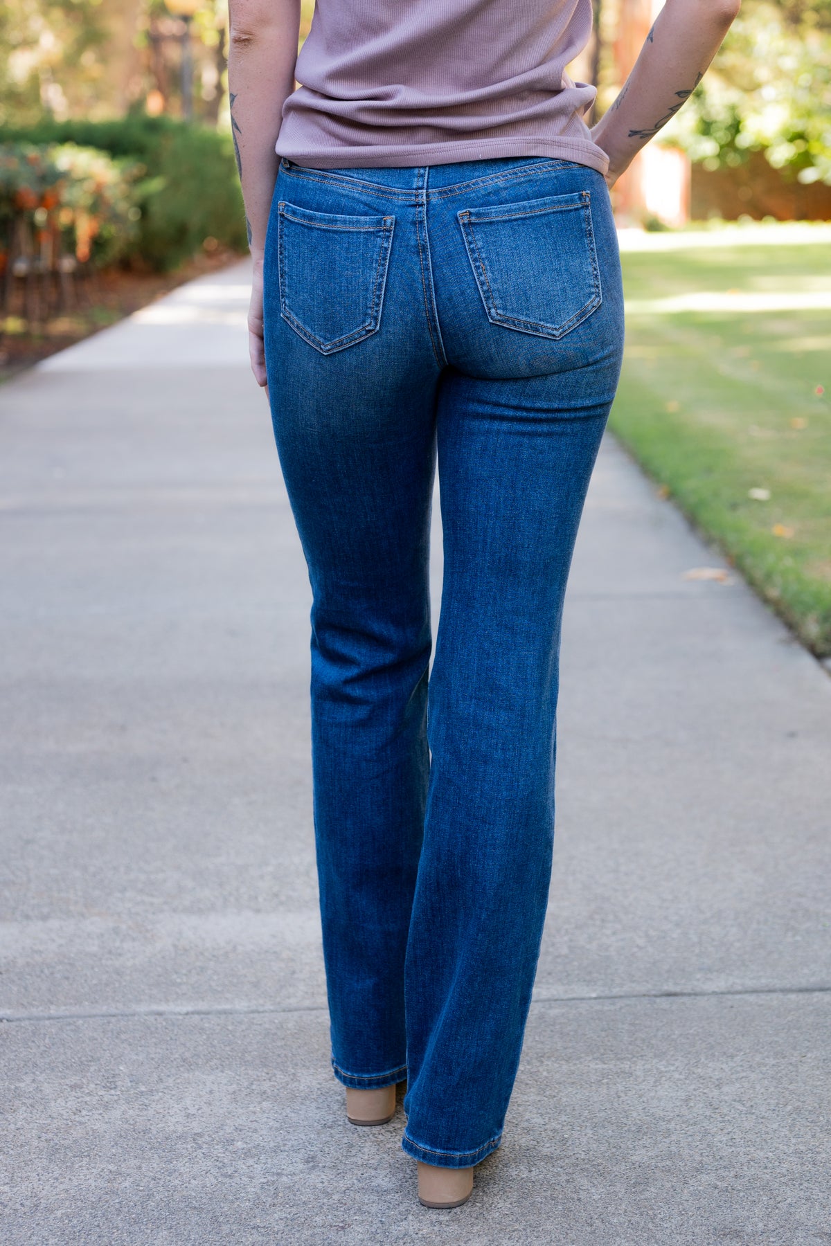 Elle Mid Rise Slim Bootcut