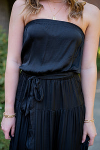 Tiered Tube Maxi Dress W/ Waist Tie