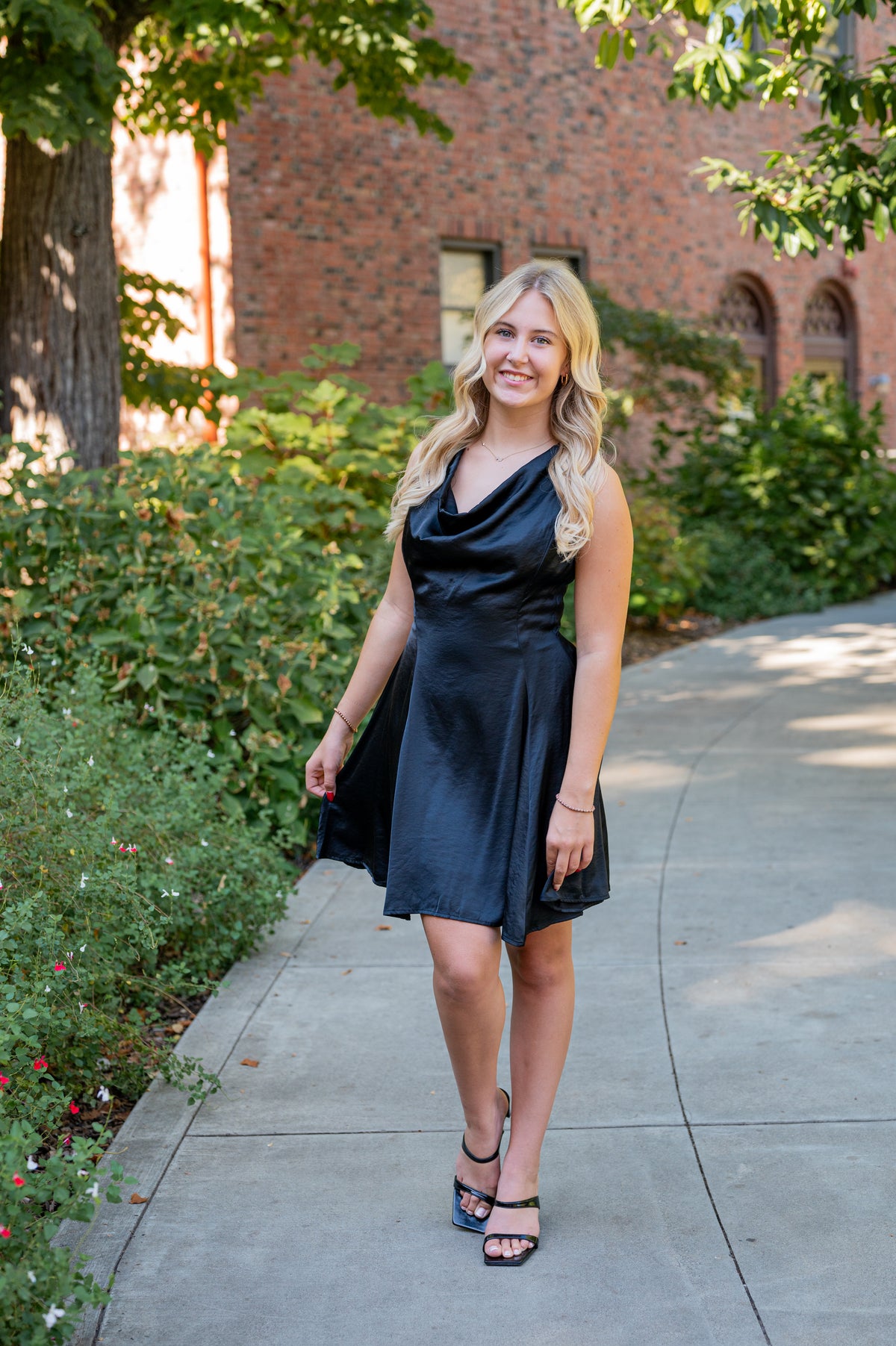 Cowl Neck Mini Dress with Criss Cross Back Detail Cowl Neck Mini Dress with Criss Cross Back Detail