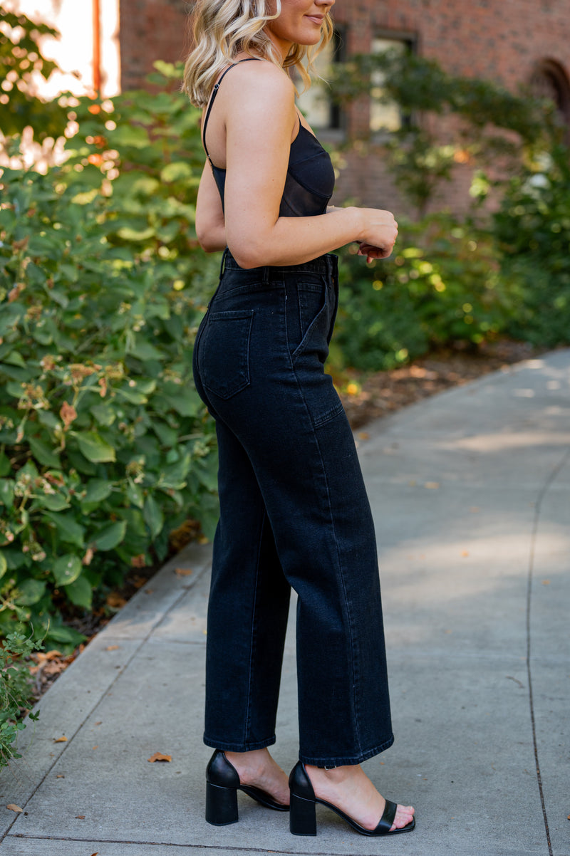 Cargo Pocket Wide Leg Denim