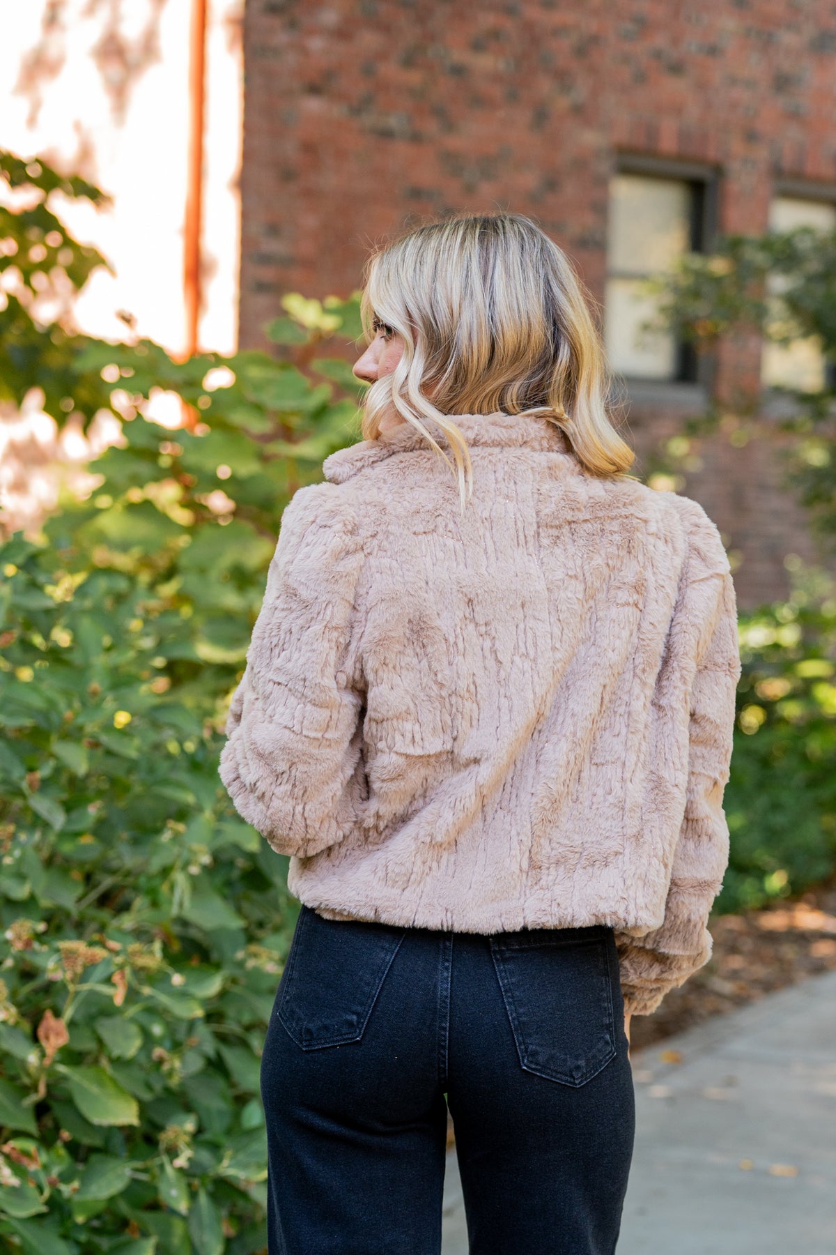 Sequin Furry Jacket